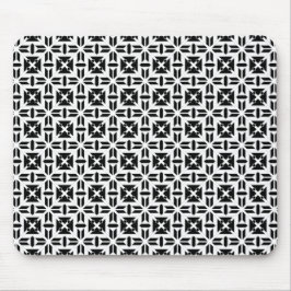 Mousepad Elegant Black and White Geometric Pattern