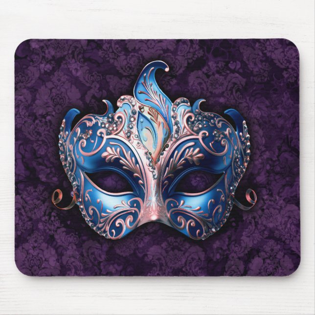 Mousepad Elegant Blue Masquerade Mask (Frente)