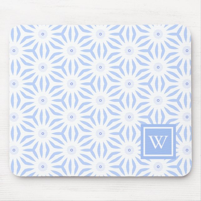 Mousepad Elegant Blue Modern Geometric  (Frente)