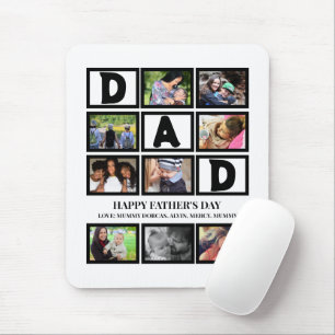 Mousepad Elegant Custom Happy Fathers Day 9 Photo Collage