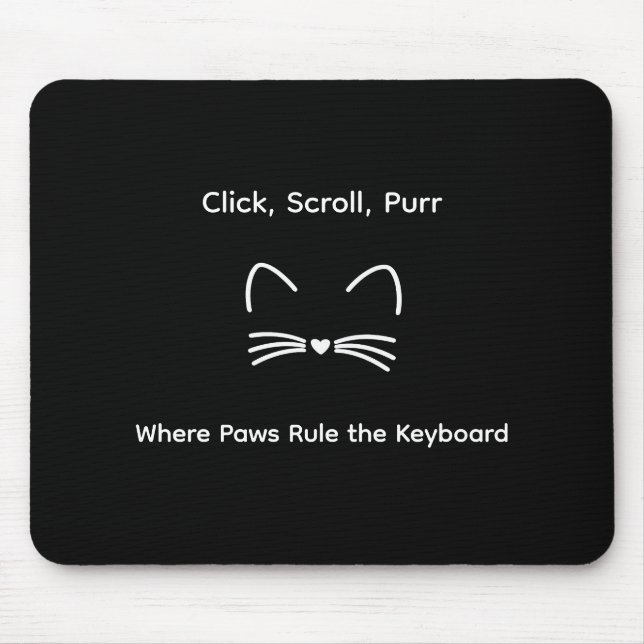Mousepad Elegant Cute Cat Lover Trendy Classy Stylish  (Frente)