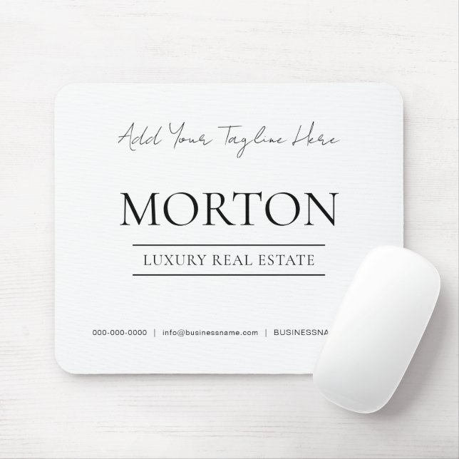 Mousepad Elegant Minimal White Luxury Real Estate (Com mouse)