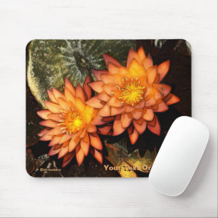 Mousepad Elegant Orange Water Lilies