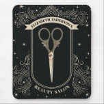 Mousepad Elegant Vintage Scissors Hair Salon<br><div class="desc">An elegant celestial themed hair Salon Mouse pad. Personalize it with your name. Designed for you by Blackberry Boulevard.</div>