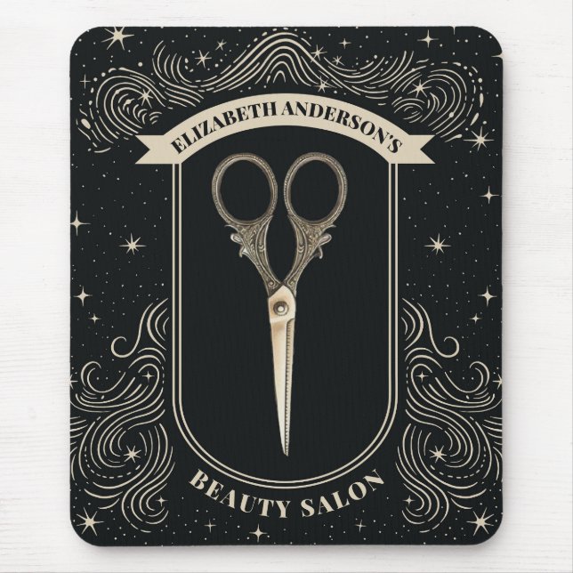 Mousepad Elegant Vintage Scissors Hair Salon (Frente)