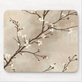 Mousepad Elegant White Blossom Minimal Branch