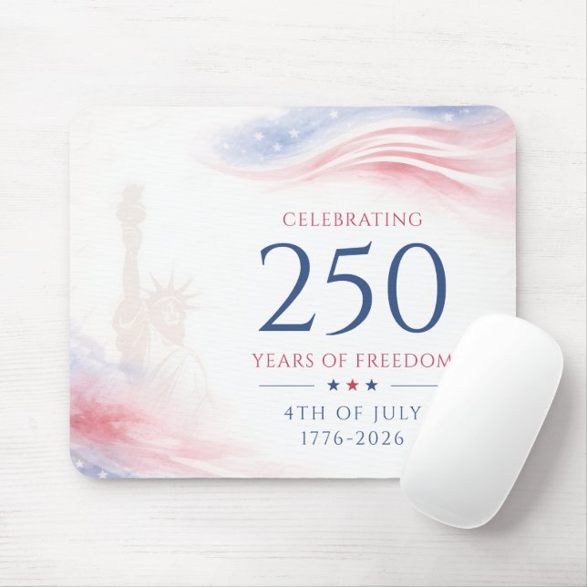 Mousepad Elegante 250º Dia da Independência Americana 4 de  (Com mouse)