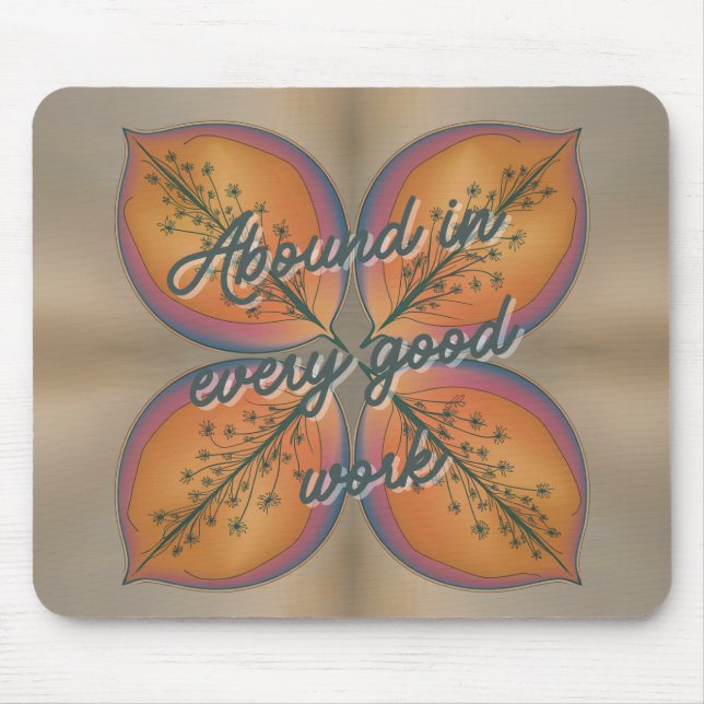 Mousepad Elegante Abstrato Floral 2 Corintianos 9:8 (Frente)