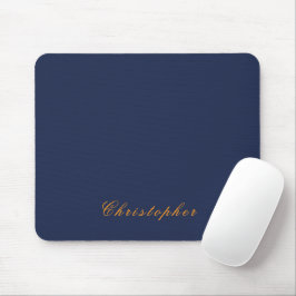 Mousepad Elegante Azul Marinho Nome Personalizado