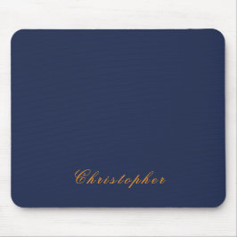 Mousepad Elegante Azul Marinho Nome Personalizado 