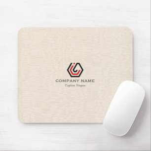 Mousepad Elegante Beige Linen e fique no logotipo