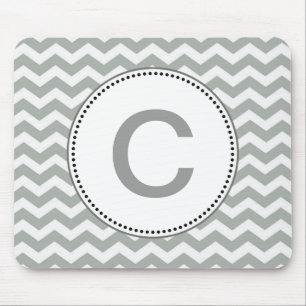 Mousepad Elegante, clássico zigue-zague em chevron cinza e 