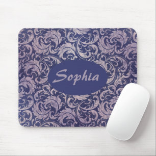 Mousepad Elegante Cor damasco roxa