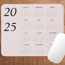 Elegante de Calendário Personalizado Pink 2025