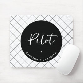 Mousepad Elegante de Graduação da Escola de Aviação Piloto 