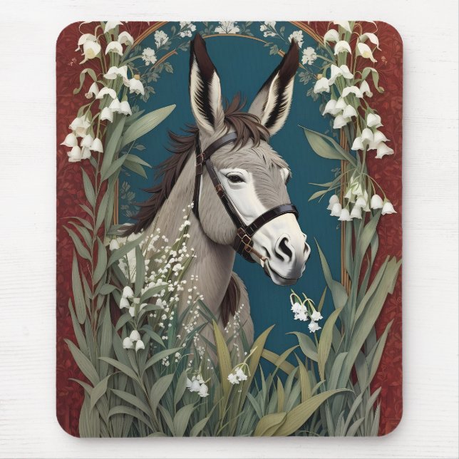 Mousepad Elegante Donkey e Lily das Flores do Vale (Frente)
