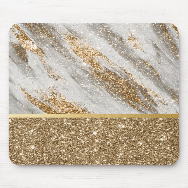 Mousepad Elegante Dourado Glitter Brilhante Estiloso (Frente)