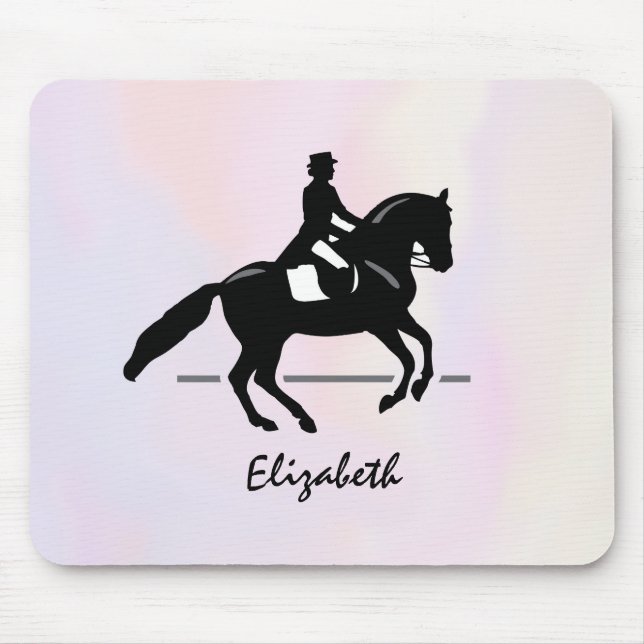 Mousepad Elegante Dressage Rider em um Fundo de Aquarela (Frente)