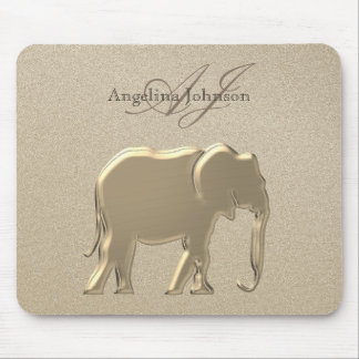 Mousepad Elegante Elegante Elegante Dourado Metálico Monogr