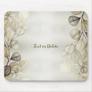 Mousepad Elegante Eucalyptus Foliage Shiny Ouro de Aquarela