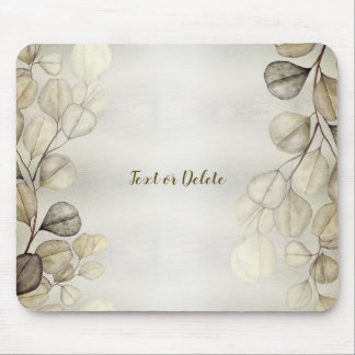Mousepad Elegante Eucalyptus Foliage Shiny Ouro de Aquarela