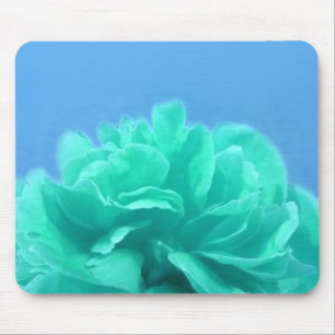 Mousepad Elegante Floral Azul Verde