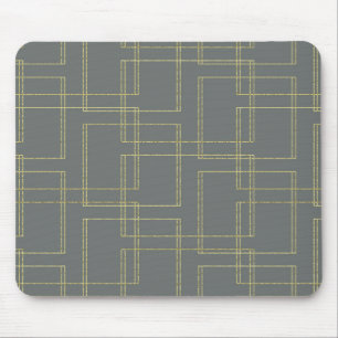 Mousepad Elegante Geométrico Grey & Gold Glamour