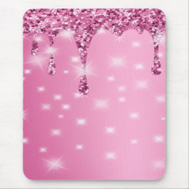 Mousepad Elegante Gotejamento Brilhante Rosa Vibrante