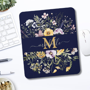 Mousepad Elegante Jardim de Flores Silvestres Colorido com