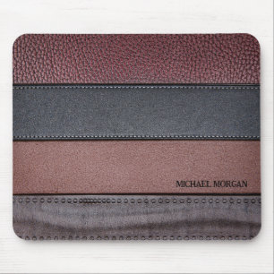 Mousepad Elegante Luxo Couro Olhar Marrom Preto