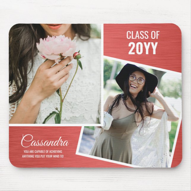 Mousepad Elegante Minimalista, dois Formandos de fotografia (Frente)