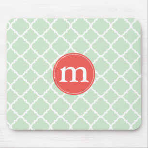 Mousepad Elegante Mint Quatrefoil Marroquino Personalizado