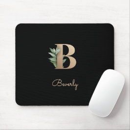 Mousepad Elegante Monograma Botânico - Letra B