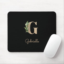 Mousepad Elegante Monograma Botânico - Letra G