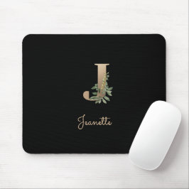 Mousepad Elegante Monograma Botânico - Letra J
