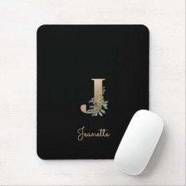Mousepad Elegante Monograma Botânico - Letra J