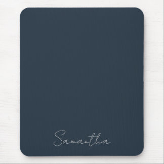 Mousepad Elegante Nome Personalizado Azul Escuro