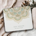 Mousepad Elegante Ornamentado Dourado Turquoise Teal Mandal<br><div class="desc">Se precisar de mais alguma personalização,  por favor,  sinta-se à vontade para me enviar uma mensagem em yellowfebstudio@gmail.com.</div>