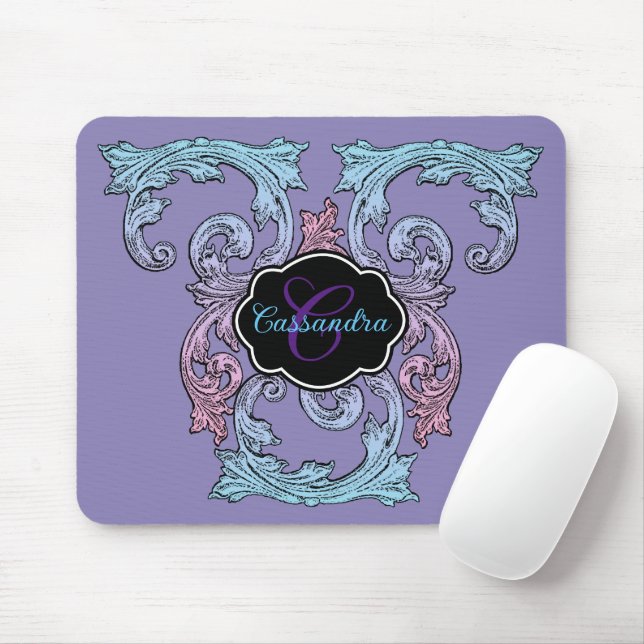Mousepad Elegante, Ornamentado Personalizado Vintage Vitori (Com mouse)