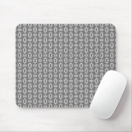 Mousepad Elegante padrão floral contínuo em preto e branco 