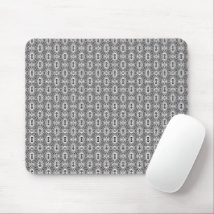 Mousepad Elegante padrão floral contínuo em preto e branco