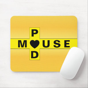 Mousepad Elegante Pano de Rato com Padrão Dourado para Ambi