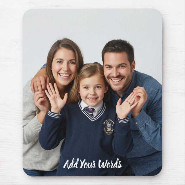 Mousepad Elegante Personalizado com Foto e Texto Personaliz (Frente)