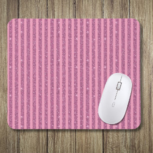 Mousepad Elegante Rosa Bege Brilho Listras Verticais Estilo