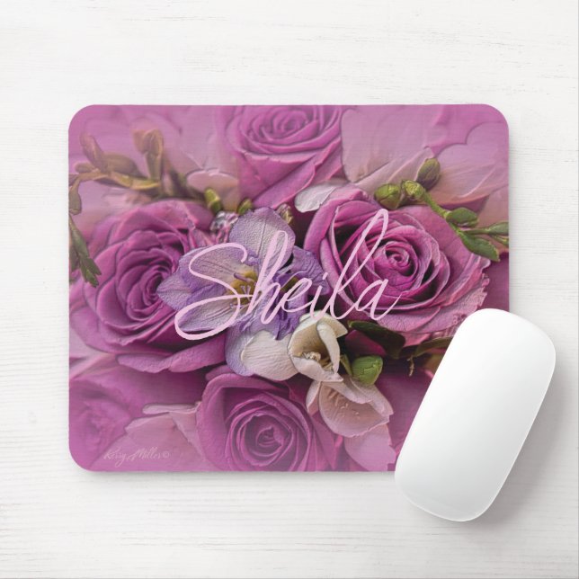 Mousepad Elegante Rose Bouquet (Com mouse)