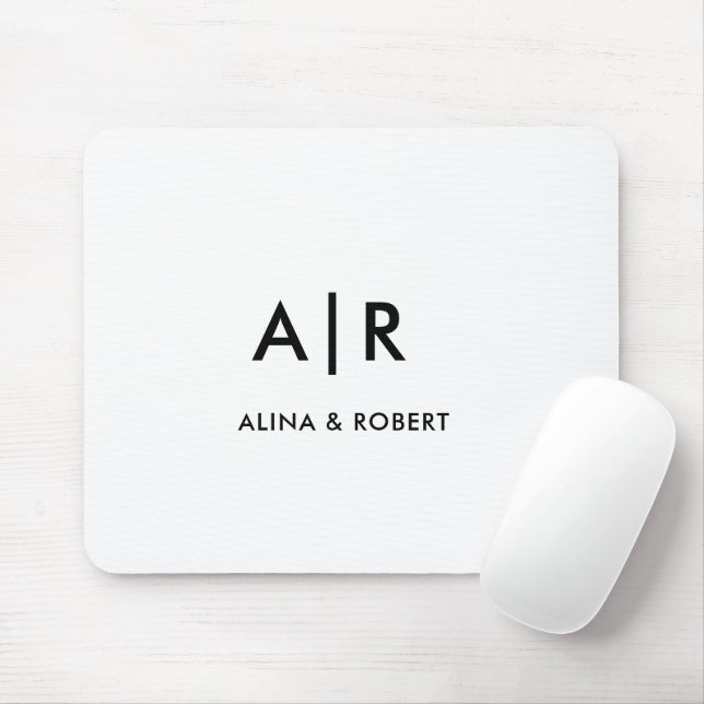 Mousepad Elegante Simples Profissional  Monograma Minimalis (Com mouse)