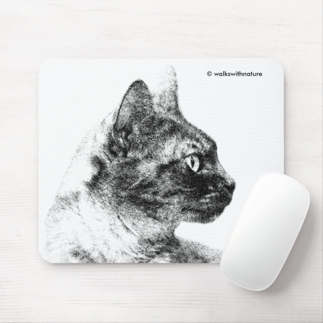 Mousepad Elegante Stella, o Gato da Cinza (Com mouse)