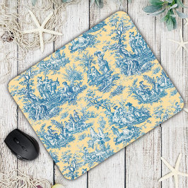 Mousepad Elegante, tóile de jouy amarelo-palha