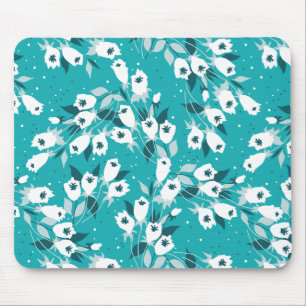Mousepad Elegante Tulip Flower Pattern Botanical Art Design