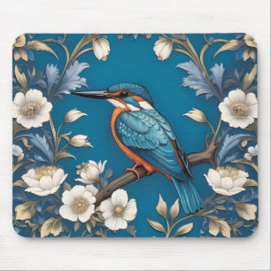 Mousepad Elegante Turquoise Kingfisher Floral